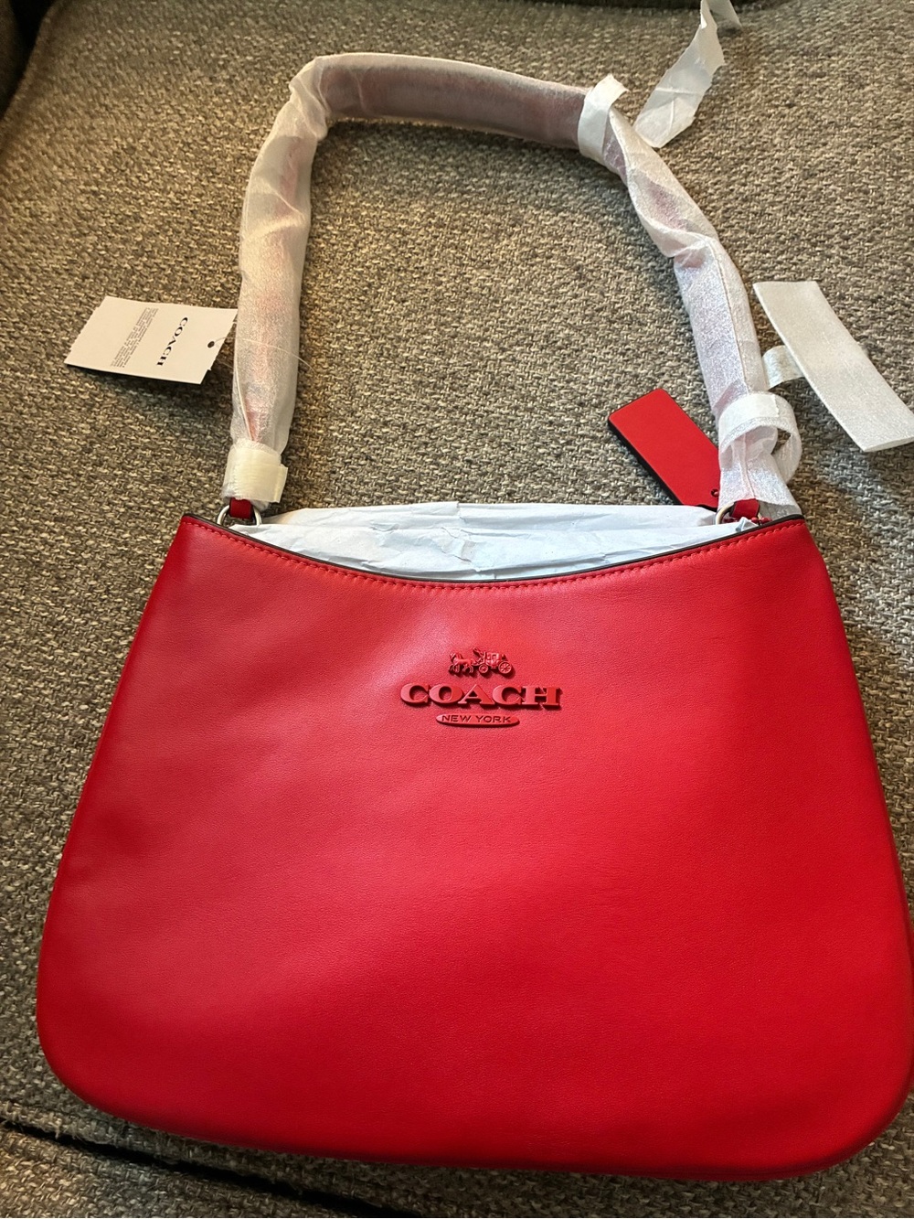 COACH Red Leather Shoulder Bag